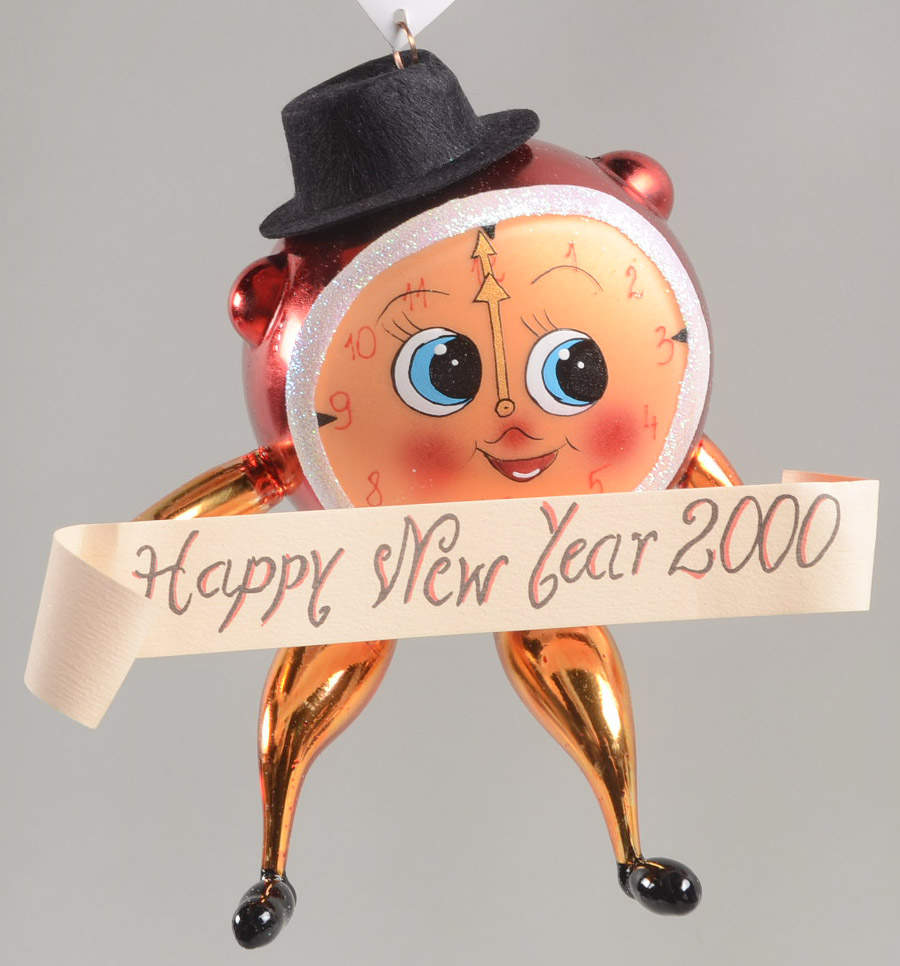 New Year's Dated Annuals Happy New Year Clock 2000 - No Box by Christopher Radko-1