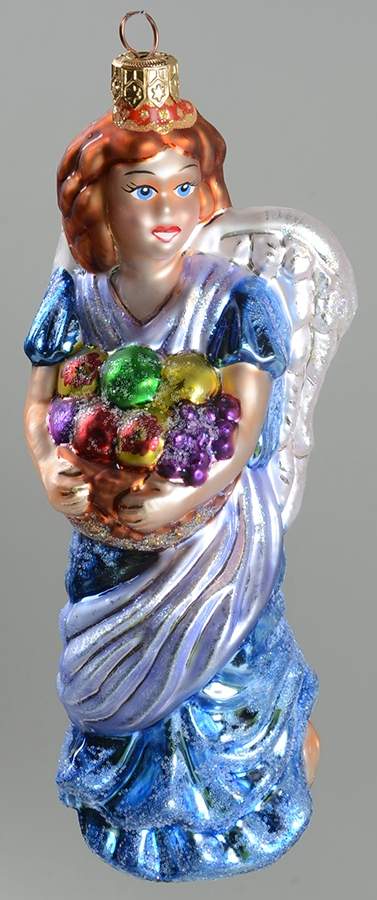 Angel Ornaments (Blown Glass) Angel's Bounty-Blue - No Box by Christopher Radko-1