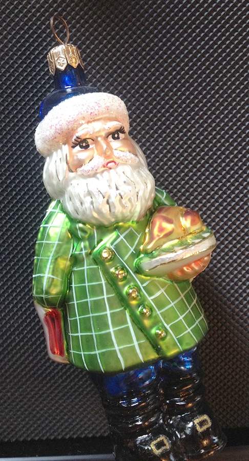 Limited Edition Cookbook Santa W/ Turkey - No Box by Christopher Radko-1