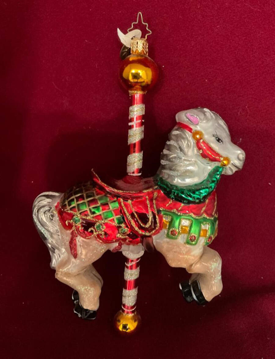 Pediatric Cancer Awareness Caring Carousel-2008 - No Box by Christopher Radko-1