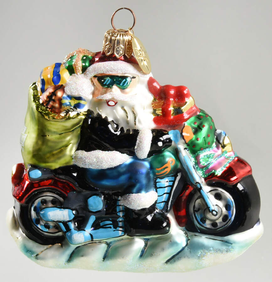 Harley Davidson Petite Free Wheelin' Santa - No Box by Christopher Radko-1