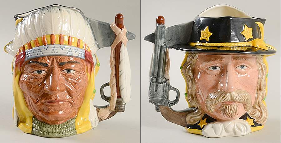 Antagonists Collection Chief Sitting Bull & George A Custer - With Box by Royal Doulton-1
