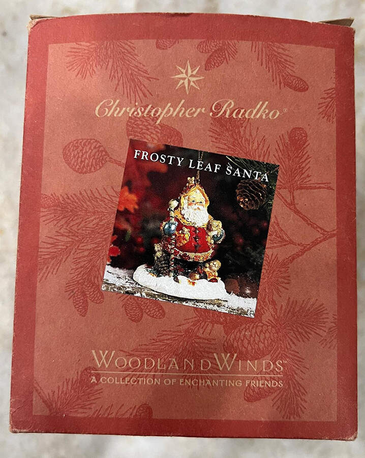 Woodland Winds Frosty Leaf Santa Walkingstick - No Box by Christopher Radko-1