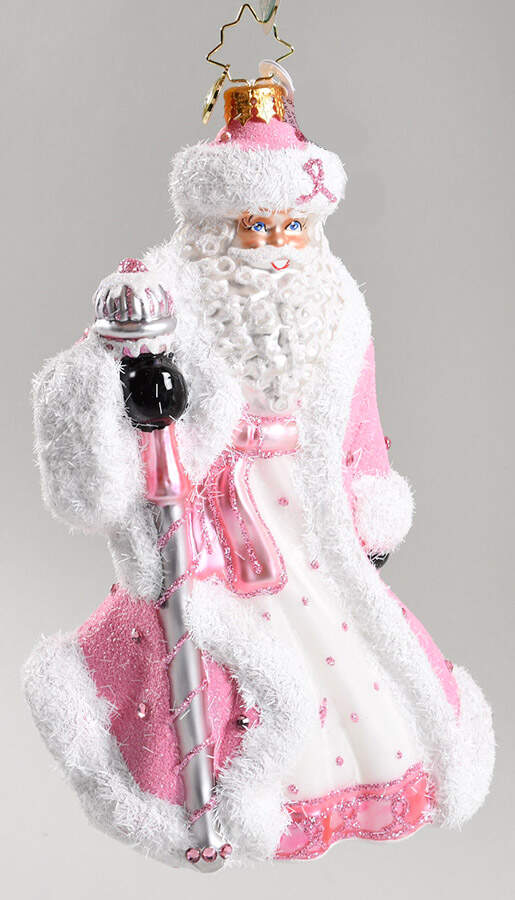 Breast Cancer Research 2024-Santa's Pink Promise - No Box by Christopher Radko-1