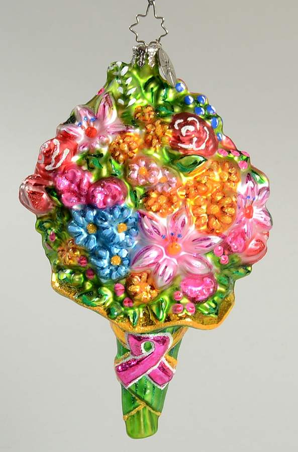 Breast Cancer Research Flower Power-2005 - No Box by Christopher Radko-1