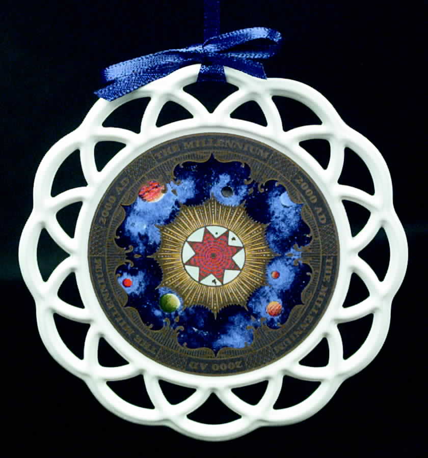 Millennium Ornament 2000 A.D. The Millennium - With Box by Royal Worcester-1
