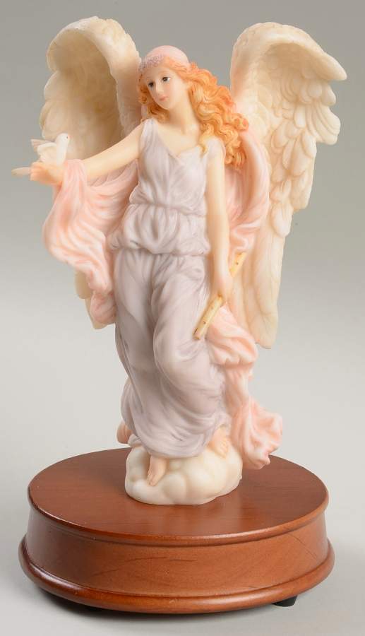 Seraphim Musical-Figurine Isabel-Gentle Spirit-Wooden Base - Boxed by Roman-1