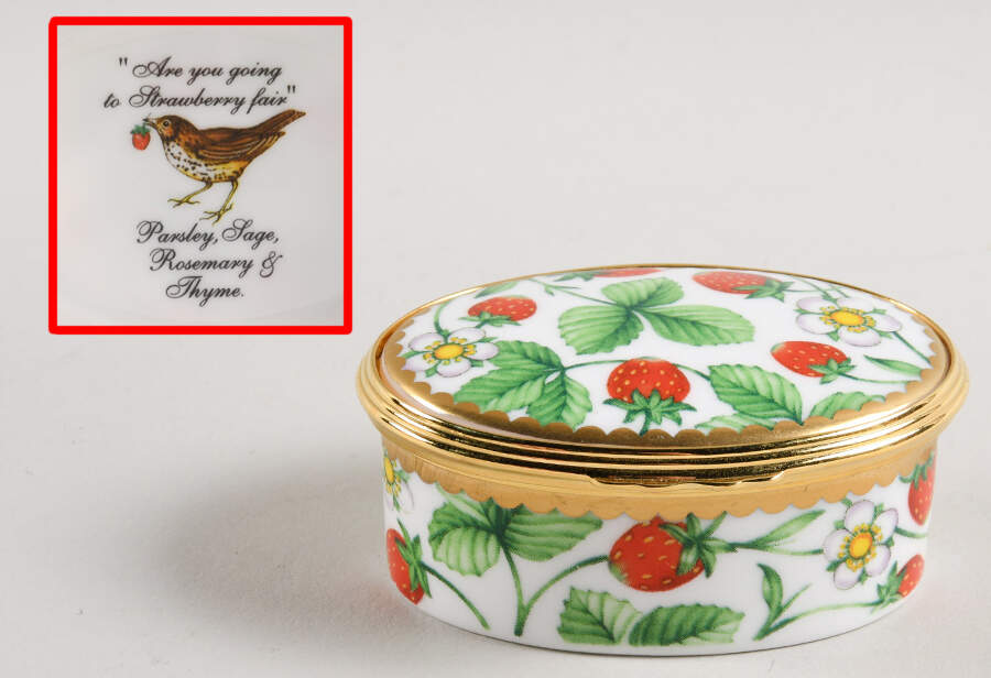 Royal Worcester Enamel Boxes Strawberries-Oval - Boxed by Royal Worcester-1