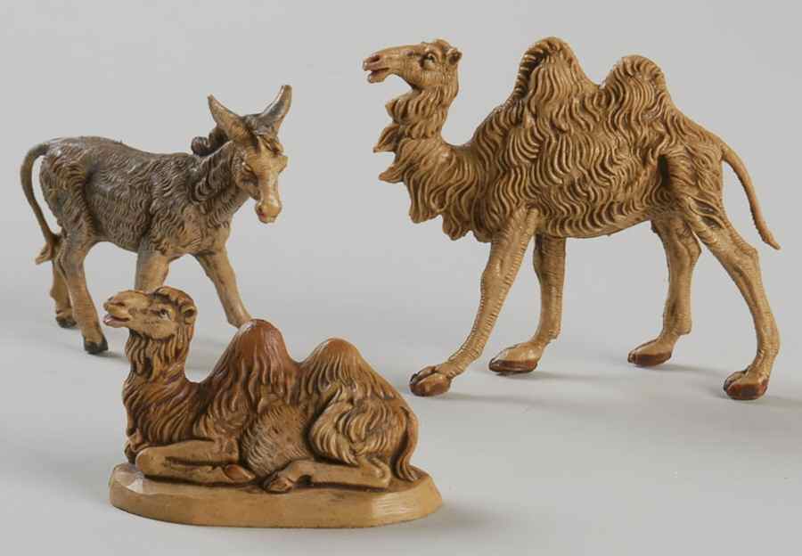 Fontanini Nativity 2.5" Camels And Donkey-Set Of 3 - With Box by Roman-1