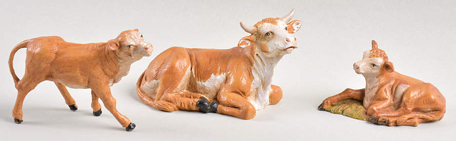 Fontanini Heirloom Nativity 5" Scale Ox Family - 3pc Set - Boxed by Roman-1