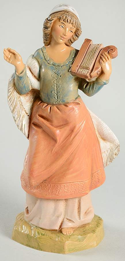 Fontanini Heirloom Nativity 5" Scale Chloe, Female Musician W/Harp - No Box by Roman-1