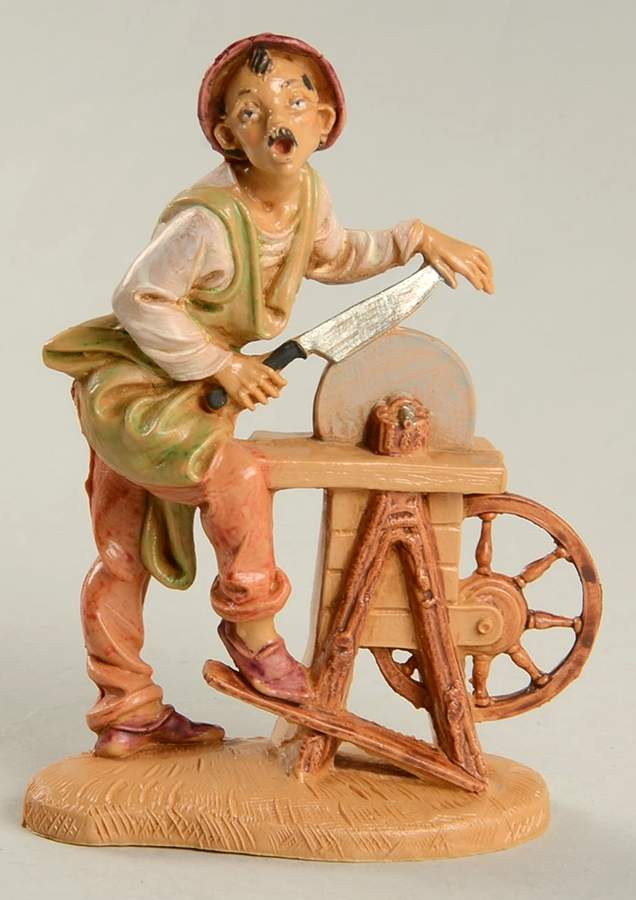 Fontanini Heirloom Nativity 5" Scale Stefano, The Knife Sharpener-5th Ave Exc - No Box by Roman-1