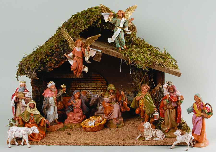 Fontanini Heirloom Nativity 5" Scale 16 Piece Nativity Set W/ Stable - Boxed by Roman-1