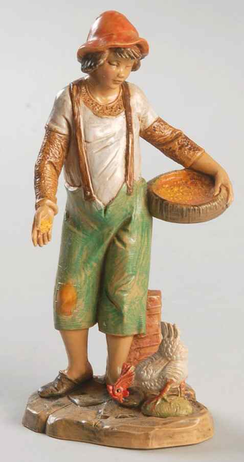Fontanini Heirloom Nativity 5" Scale Kenan, Father W/ Rooster - Boxed by Roman-1