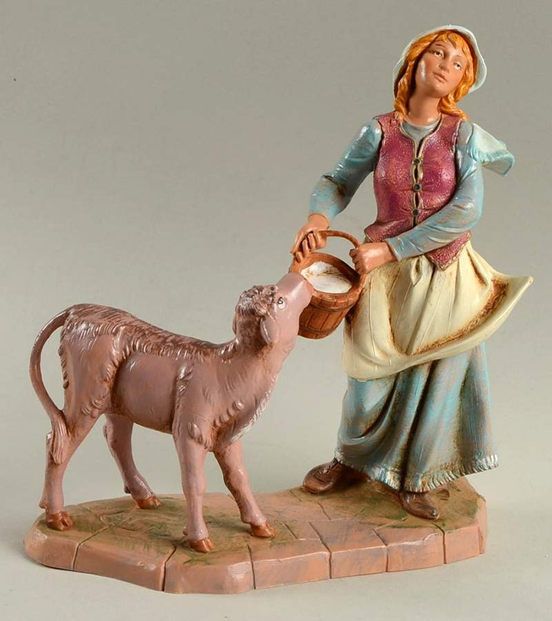 Fontanini Nativity 7.5" Julia With Calf - Boxed by Roman-1