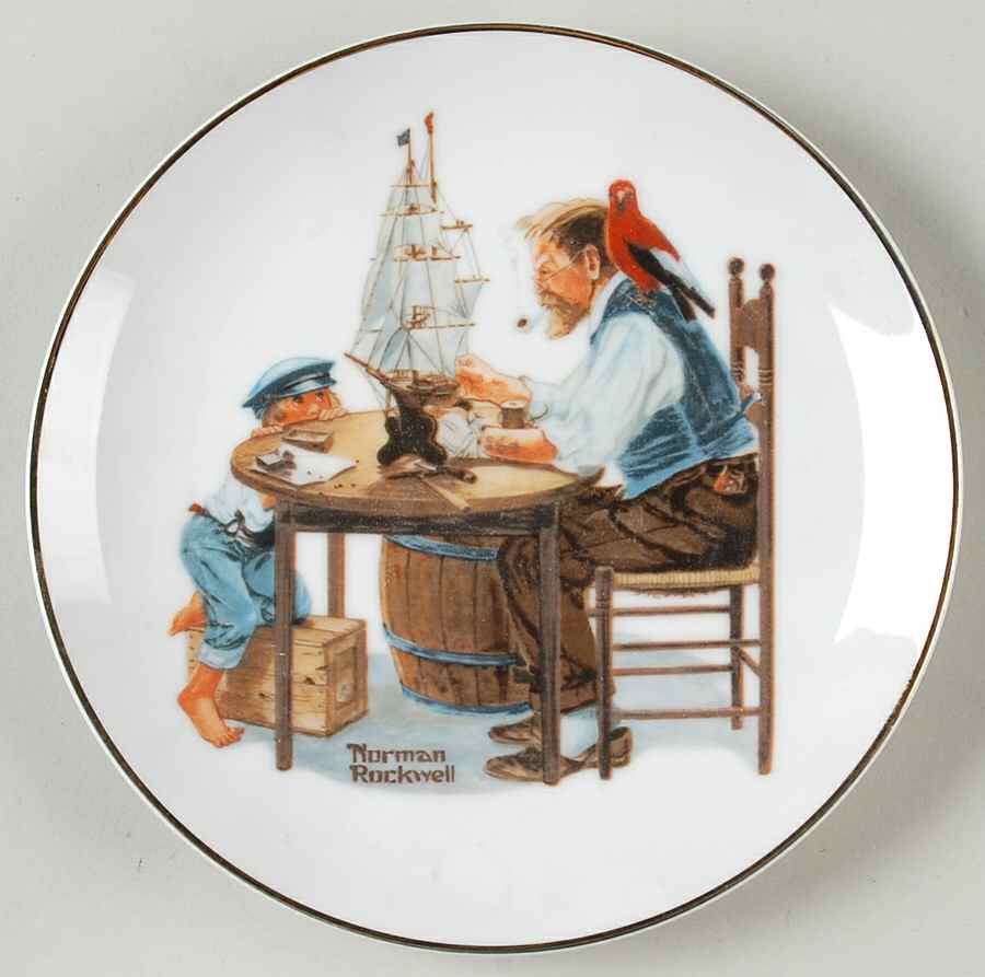 Miniature Rockwell Plates For A Good Boy - No Box by Rockwell Museum-1