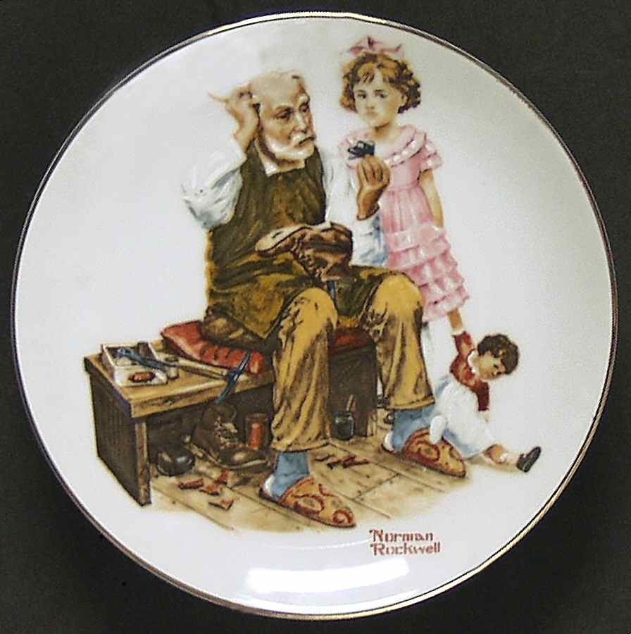 Miniature Rockwell Plates Cobbler - No Box by Rockwell Museum-1
