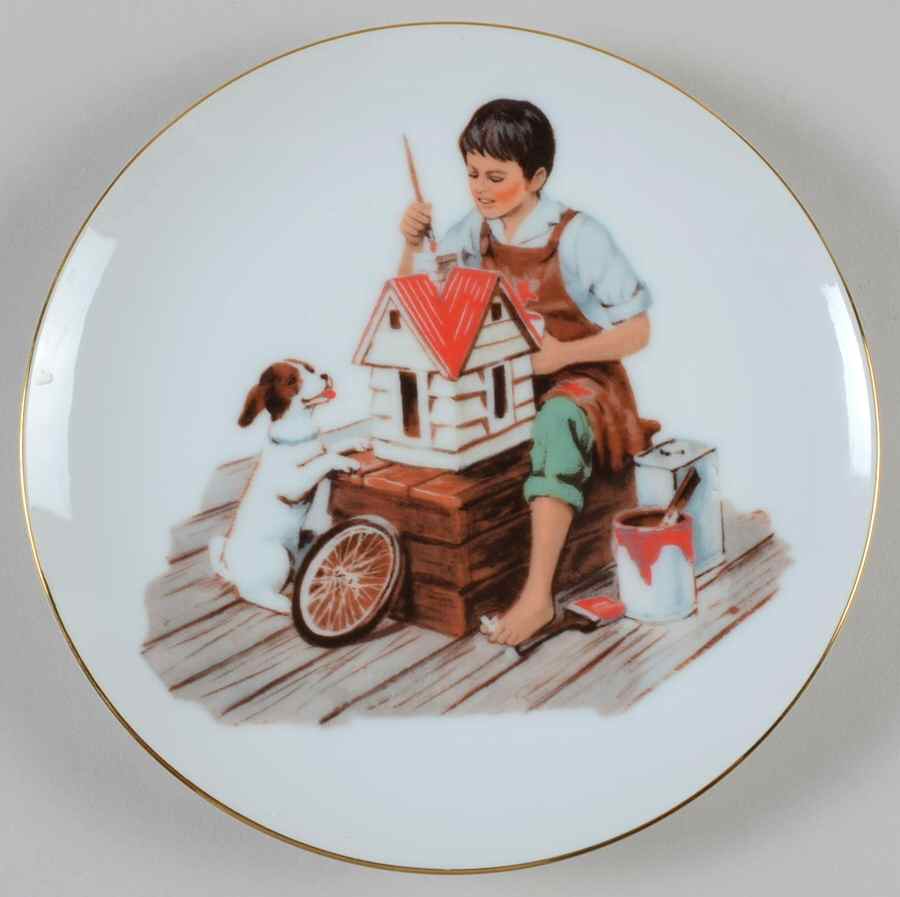 Miniature Rockwell Plates A Dollhouse For Sis - No Box by Rockwell Museum-1