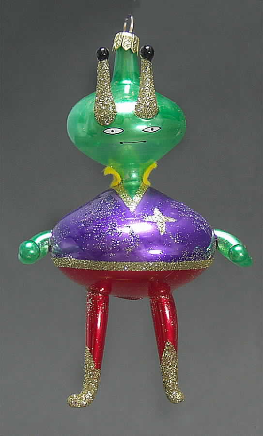 Italian Flair Ornaments Space Buddies-Green Head - No Box by Christopher Radko-1