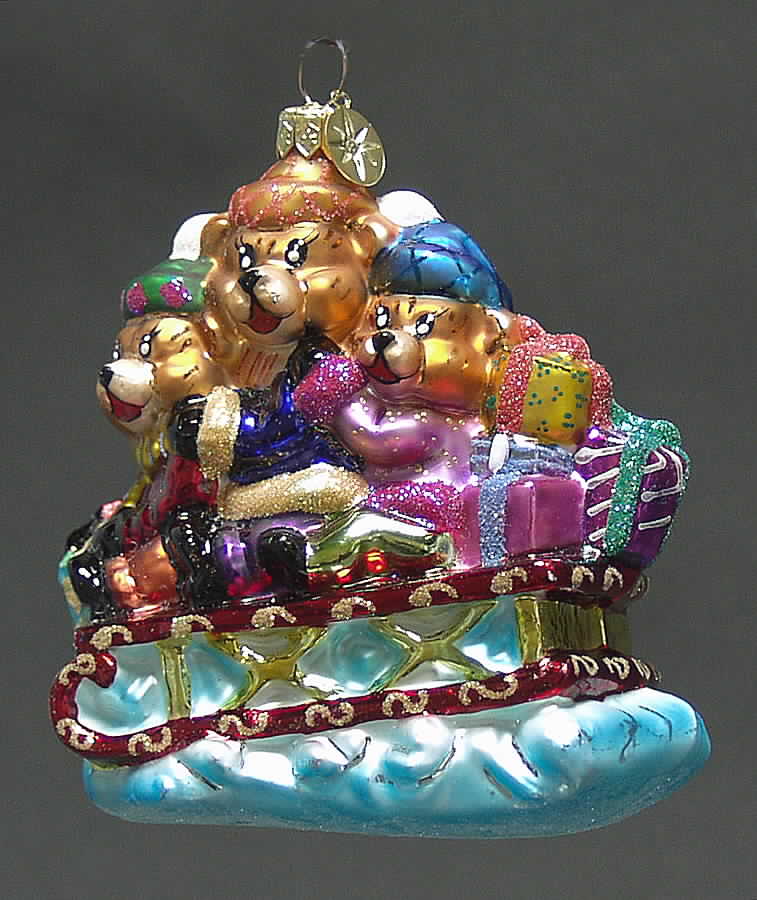 Bears Sledding Teddies - No Box by Christopher Radko-1