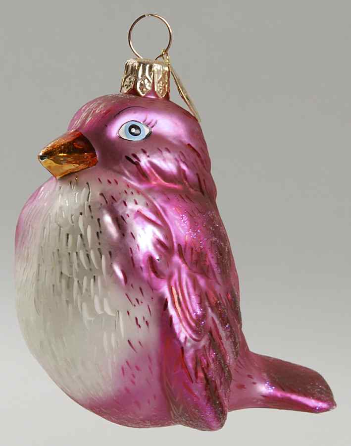 Birds Chubby Chirpers-Pink - No Box by Christopher Radko-1