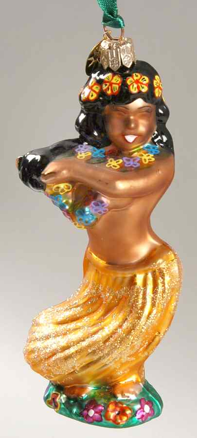 Surf & Sun Ornaments Happy Hula-Woman - No Box by Christopher Radko-1