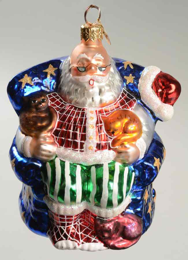 Santa's Pastimes-Recreations Cat Nap Encore-Blue Chair - No Box by Christopher Radko-1