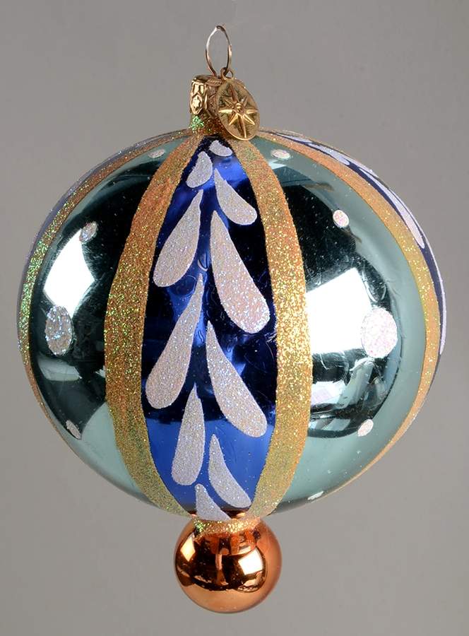 Traditional Shapes Ornament Escapade-Blue - No Box by Christopher Radko-1