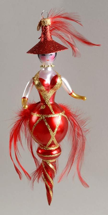 Feathered Ornaments (Italian Flair) Red Hot Mama - No Box by Christopher Radko-1