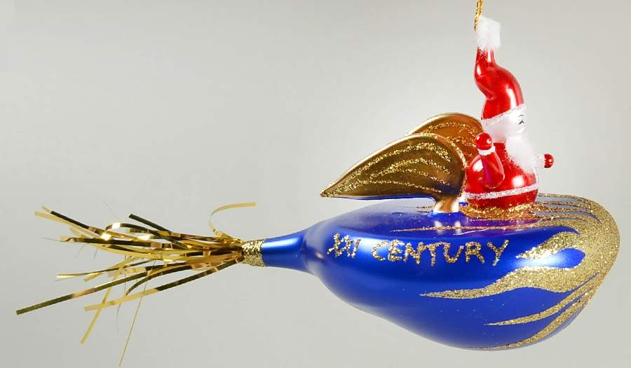 Santa Italian Flair Ornaments 21st Century Santa - No Box by Christopher Radko-1