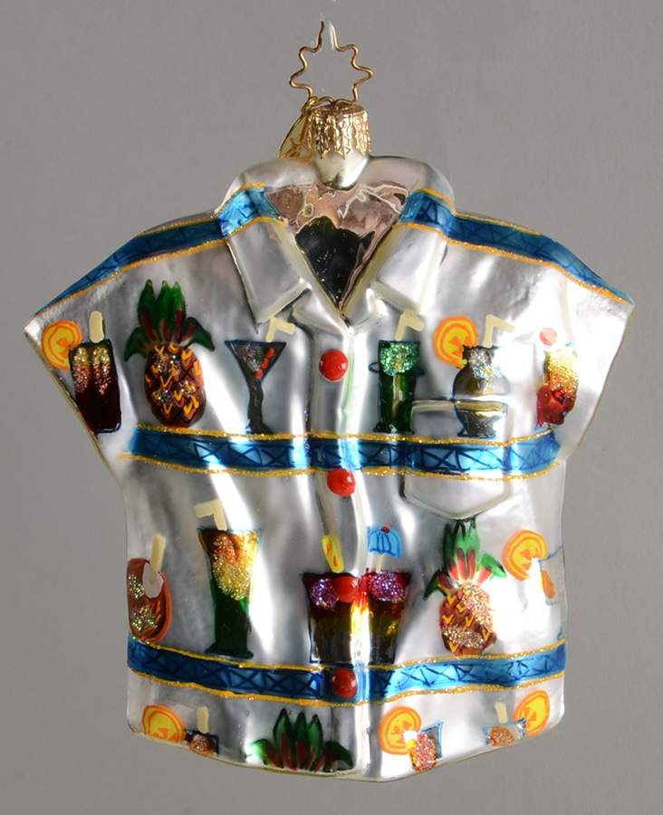 Surf & Sun-Shirts Ornament Aloha Shirt-Drinks - No Box by Christopher Radko-1