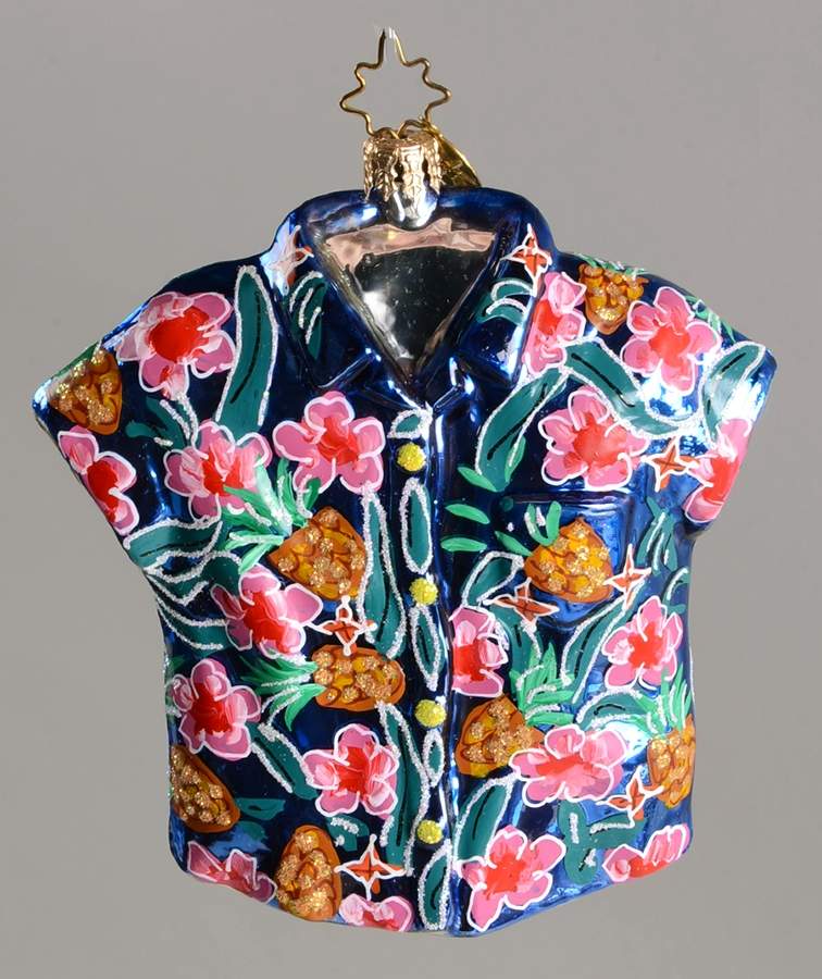 Surf & Sun-Shirts Ornament Aloha Shirt-Pineapple - No Box by Christopher Radko-1