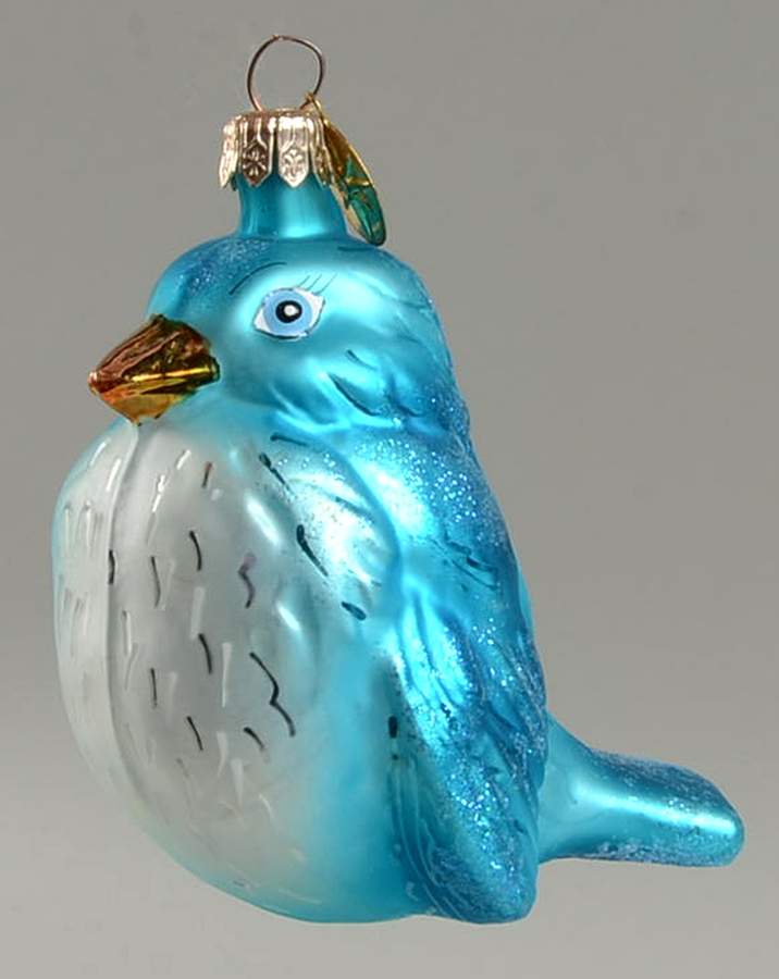 Birds Chubby Chirpers-Teal - No Box by Christopher Radko-1