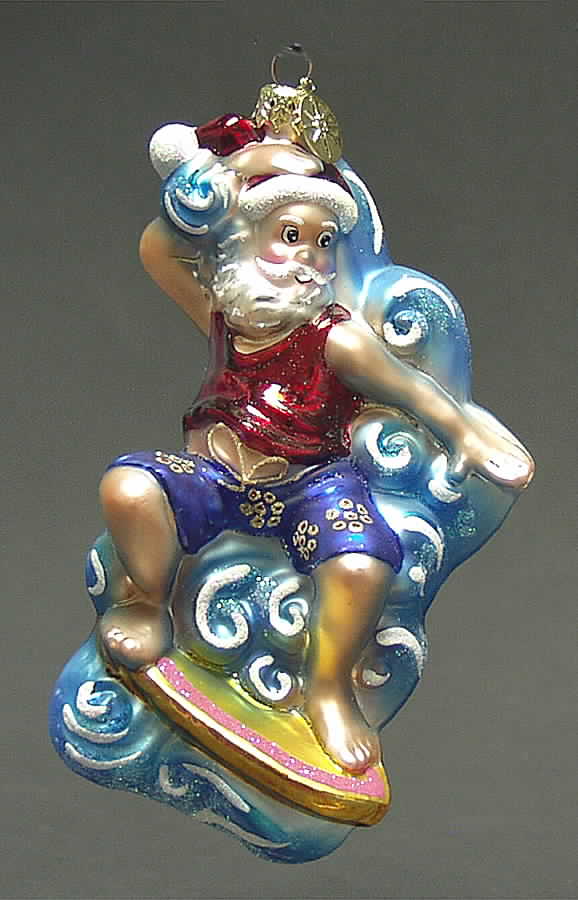 Surf & Sun-Santa Ornaments Chairman Of The Board - No Box by Christopher Radko-1