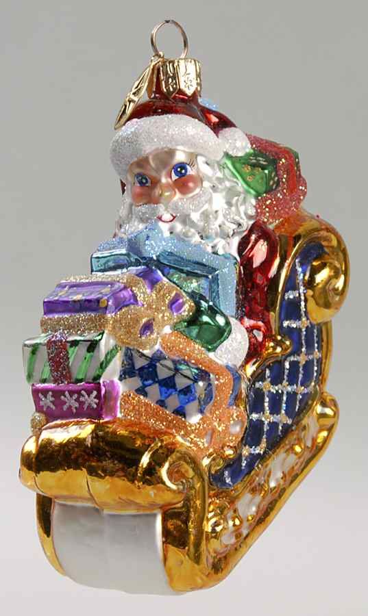 Santa with Sleigh Special Delivery-Blue Sleigh - No Box by Christopher Radko-1