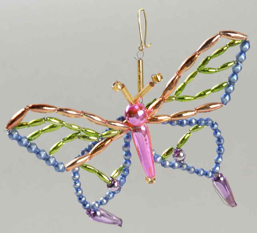 Beaded Lite Butterfly-Gold - No Box by Christopher Radko-1
