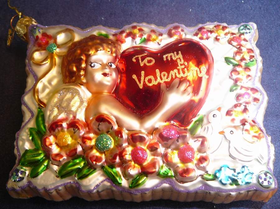 Postcards-Greetings To My Valentine (2 Sided) - No Box by Christopher Radko-1