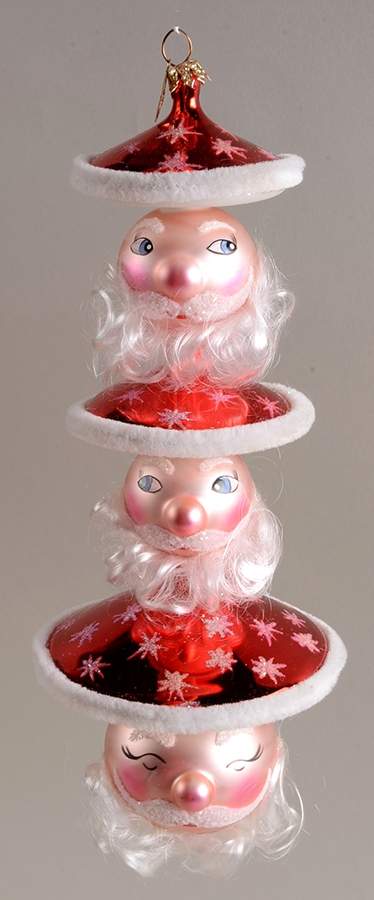 Santa-Heads Three For The Tree - No Box by Christopher Radko-1