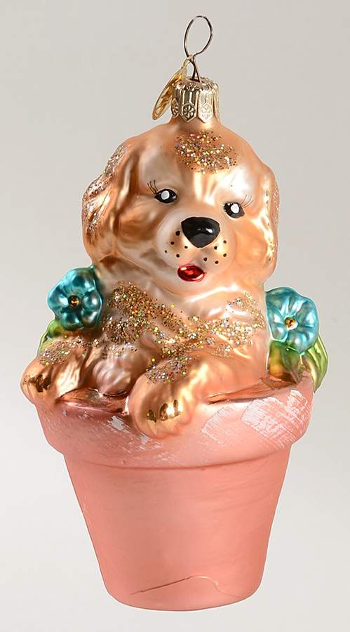 Dogs Flowerpot Pup - No Box by Christopher Radko-1