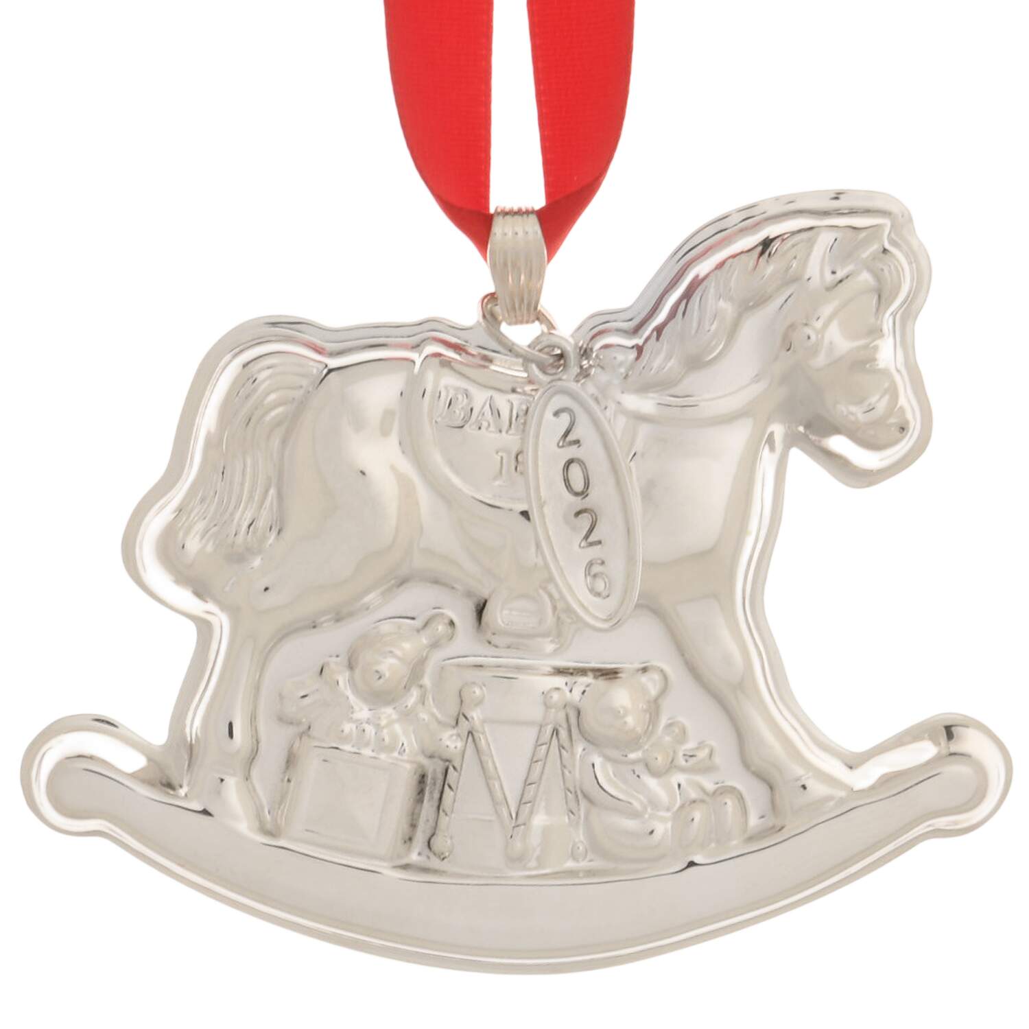 Babys First Christmas-Sterling Rocking Horse With Date Tag - Boxed by Reed & Barton-1