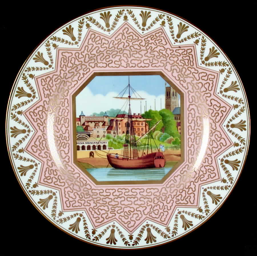 Chamberlain Views Plates 250 Anniversary River Scene - Boxed by Royal Worcester-1
