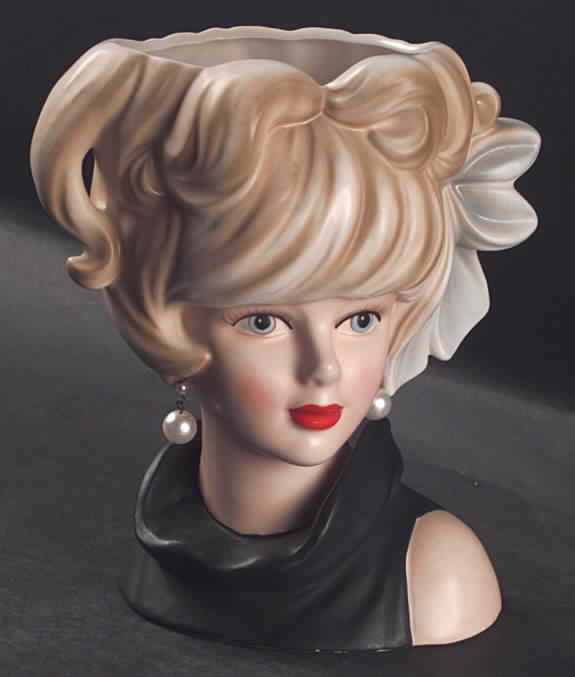 Reliable Head Vases Blondeblkdress - No Box by Reliable Glass & Pottery-1