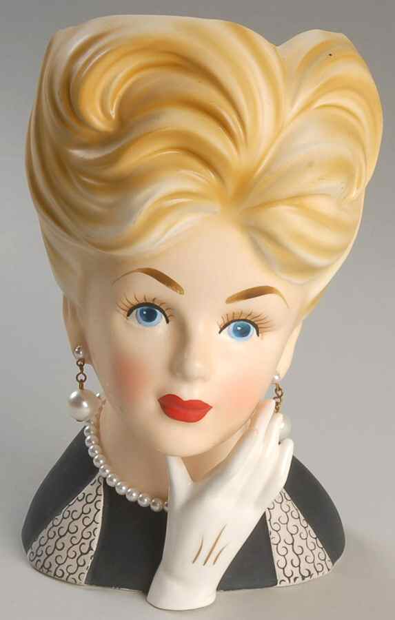 Reliable Head Vases Lady W/ Black Dress & Pearls - No Box by Reliable Glass & Pottery-1