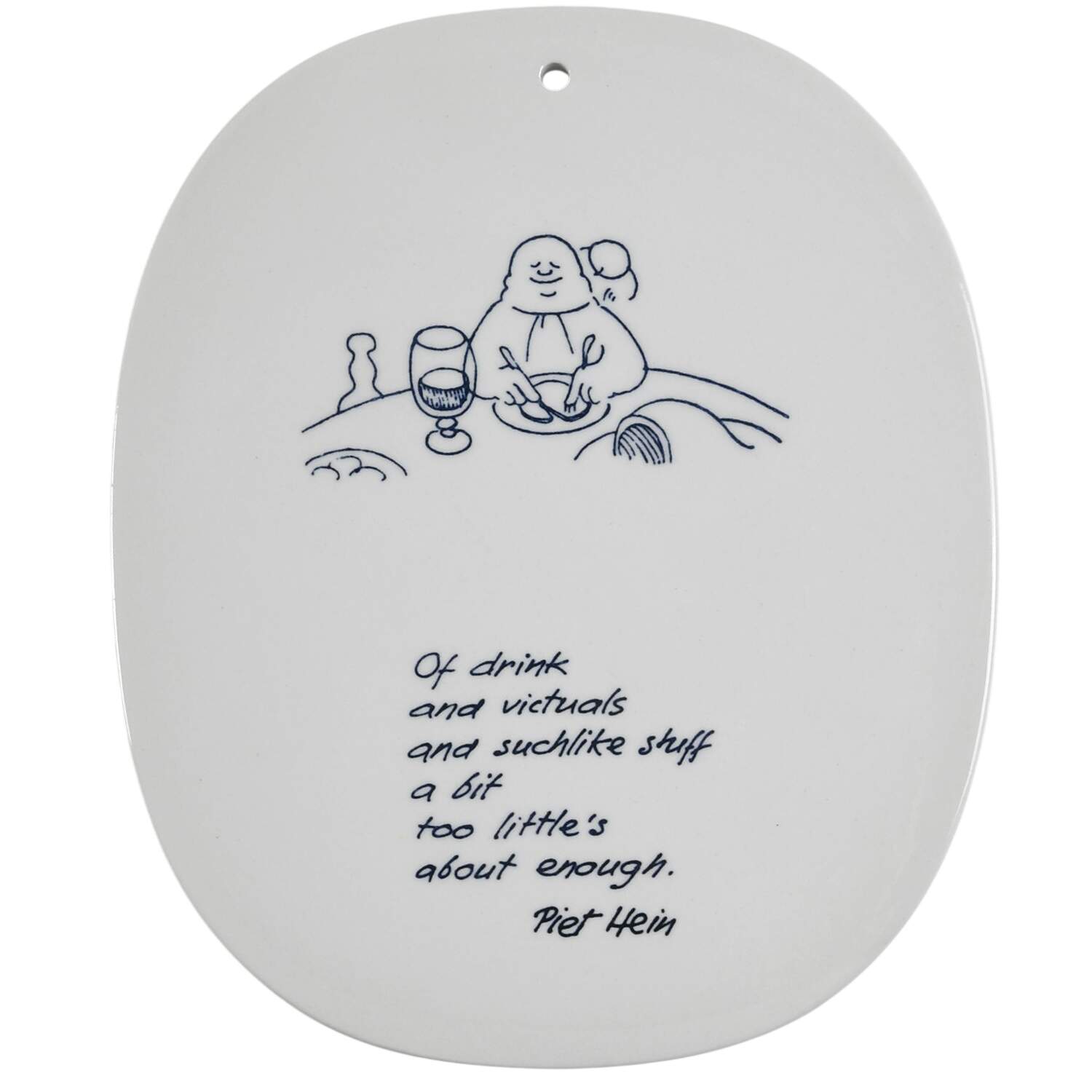 Piet Hein Wall Plaque Man Dining - No Box by Royal Copenhagen-1