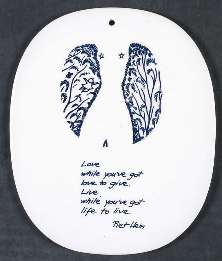 Piet Hein Wall Plaque Love Whle You'Ve Got Love To Give - No Box by Royal Copenhagen-1