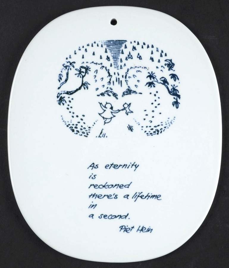 Piet Hein Wall Plaque As Eternity Is Reckoned There's A Life - No Box by Royal Copenhagen-1