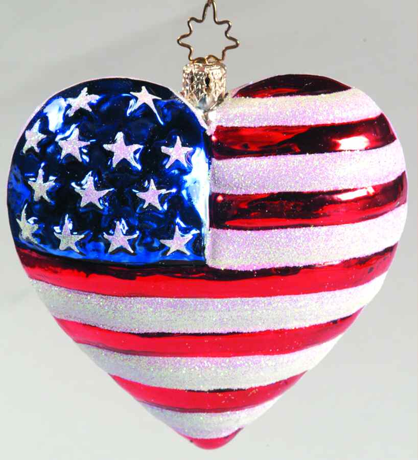 Patriotic America's Heart - No Box by Christopher Radko-1