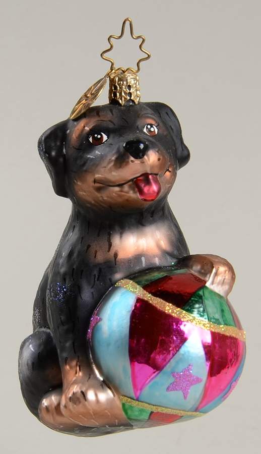 Dogs Pampered Pups-Rottweiler/Beach Ball - No Box by Christopher Radko-1