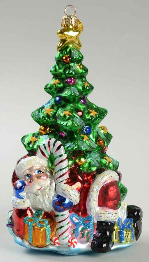 Ornament of The Month Santa In Tree-Pose-December/2001 - Boxed by Christopher Radko-1