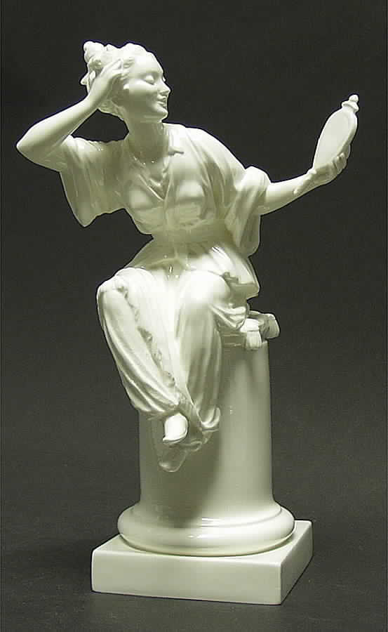 Bisque Figures Le Miroir-Glazed - No Box by Royal Worcester-1